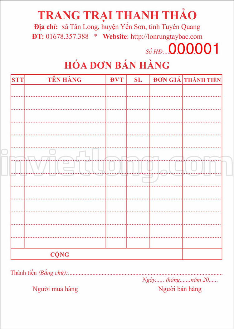 in hóa đơn giá rẻ tại Hà Giang Tuyên Quang
